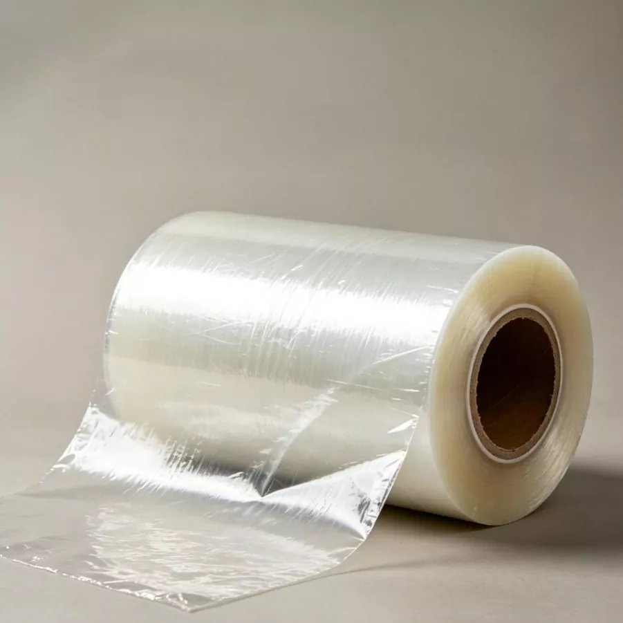 Filme extensível para máquina aderente unilateral