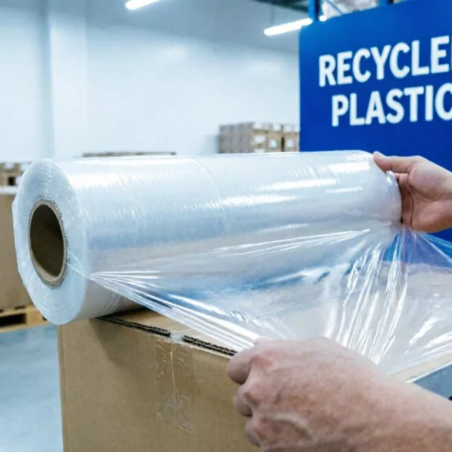 Envoltório elástico de plástico reciclado